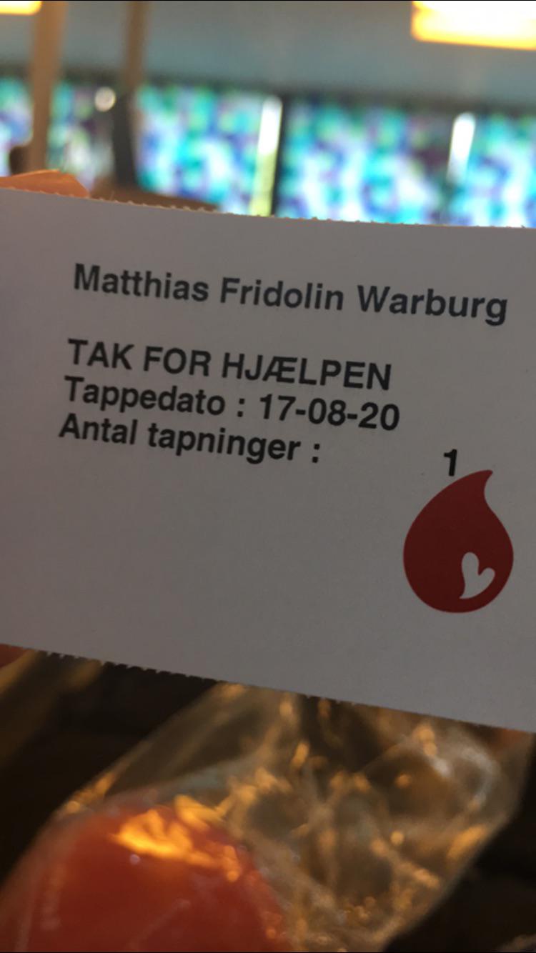 First time donating. Itâs in danish, pretty much just says ...