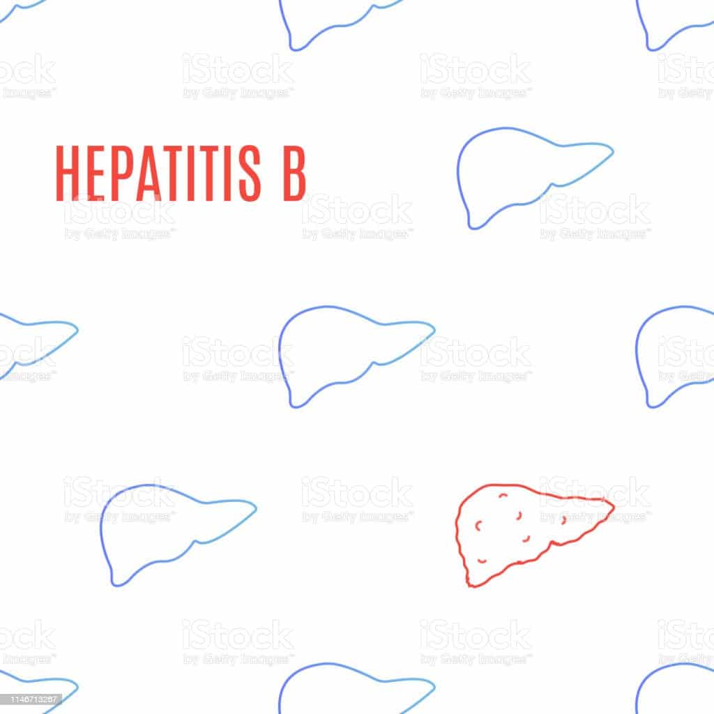 Hepatitis B Liver Icon Patterned Medical Poster Stock Illustration ...