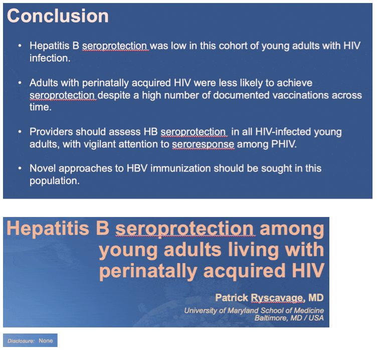 HEPATITIS B SEROPROTECTION AMONG YOUNG ADULTS LIVING WITH PERINATALLY ...