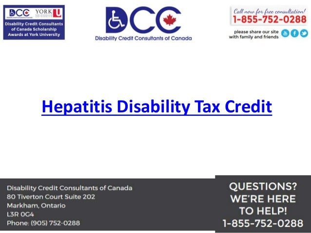 Hepatitis Disability Tax Credit ...