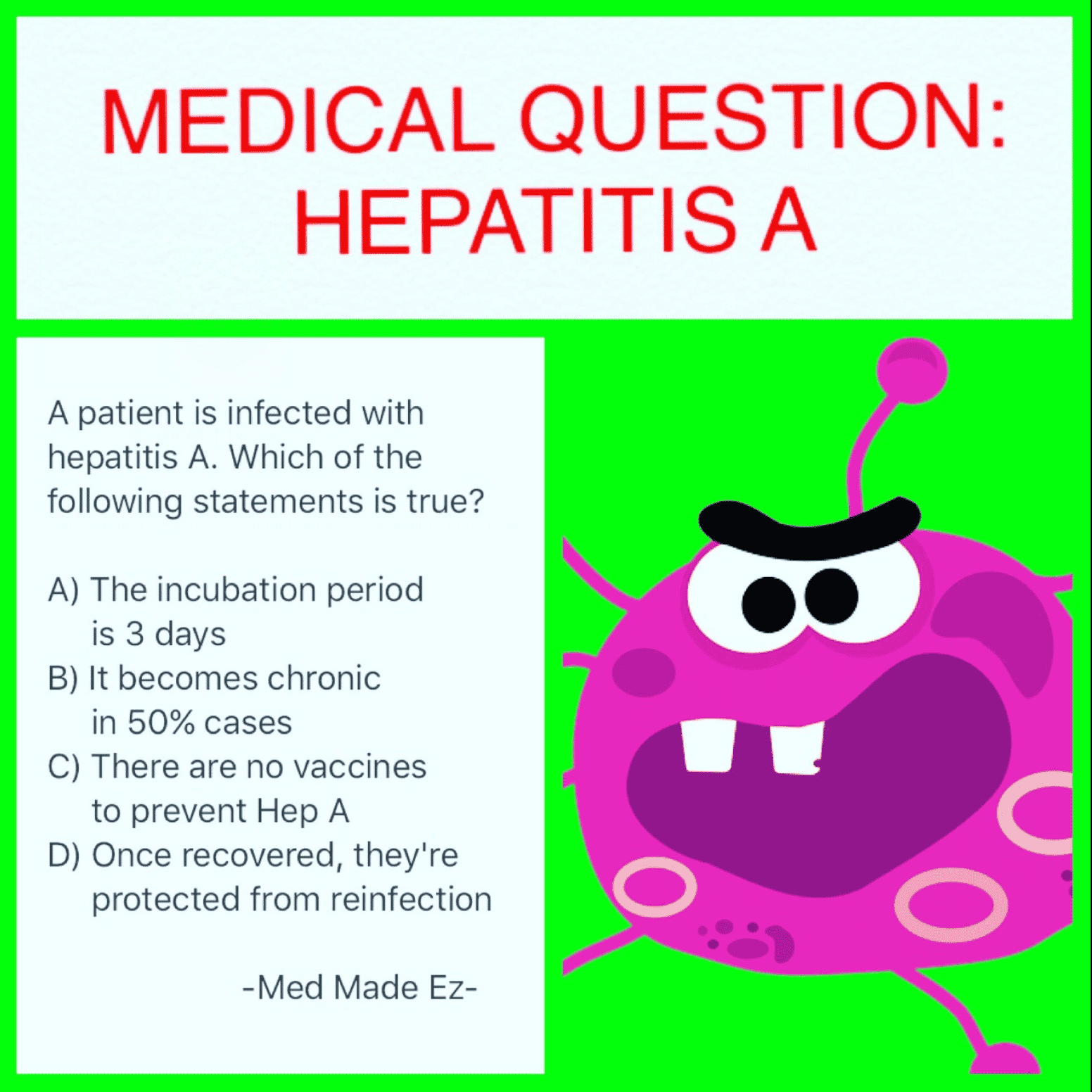 Nursing Question: Hepatitis A