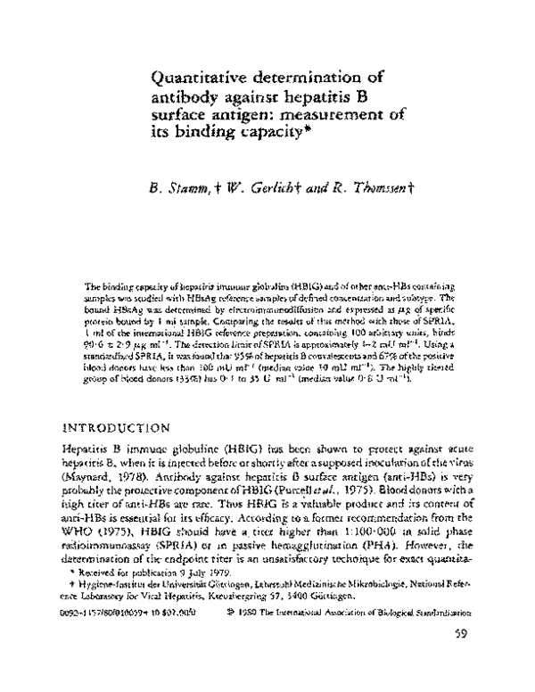 (PDF) Quantitative determination of antibody against ...
